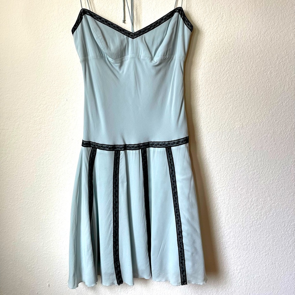 Pale Blue Silk Nicole Miller collections dress size 6
